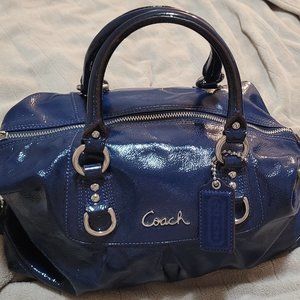Gently Used COACH MADISON Cobalt Blue Patent Leather Satchel